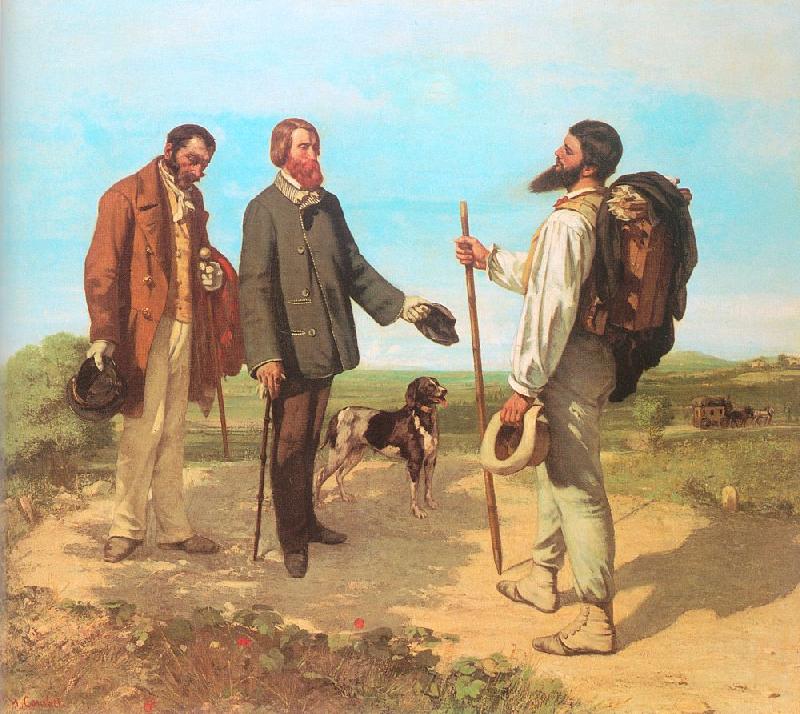 Courbet, Gustave The Meeting (Bonjour, Monsieur Courbet) Spain oil painting art